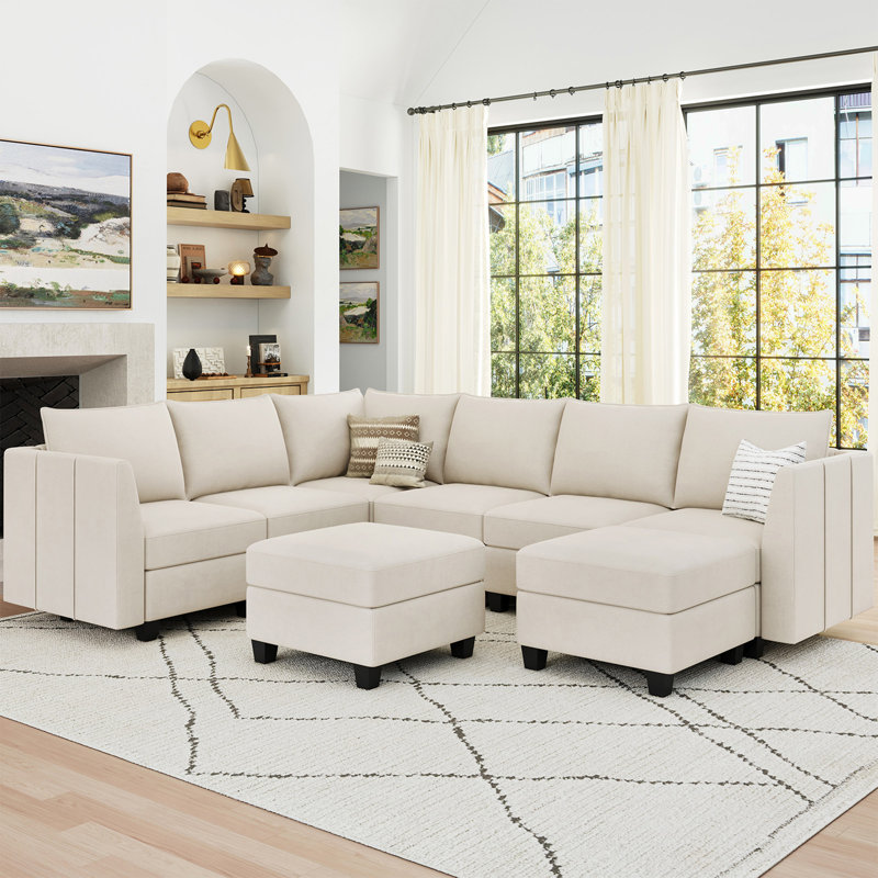 Latitude Run® Allinson 9-Piece U Shaped Velvet Freely Combined
